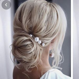 Pearl hair pins wedding hair accessory